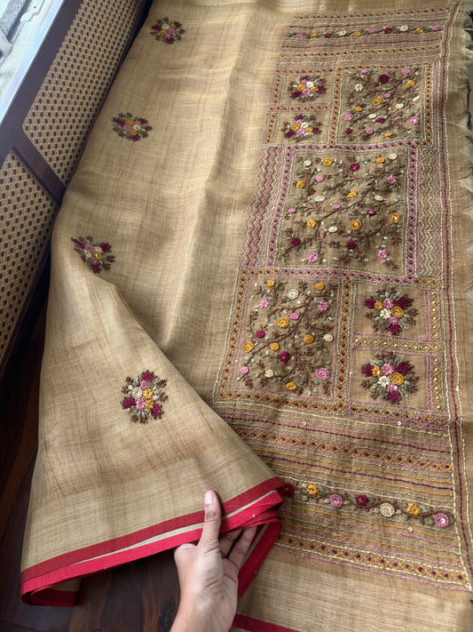 Premium Tissue Linen Sarees - Mustard Yellow