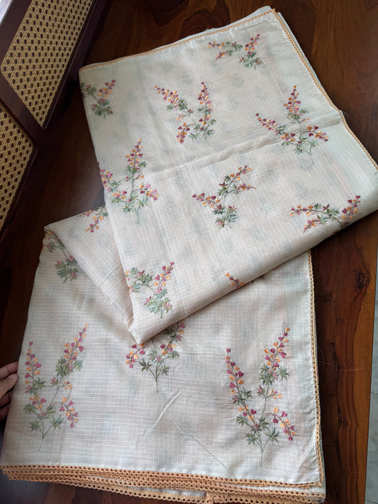 Soft Kota Saree - Halfwhite & Yellow