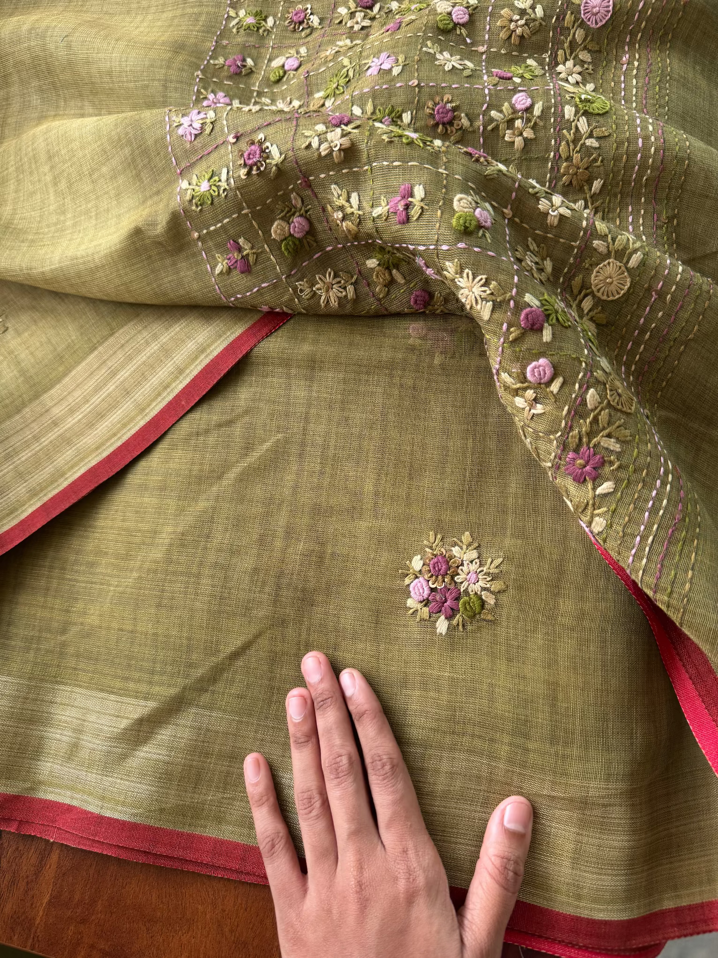 Premium Tissue Linen Sarees - Green