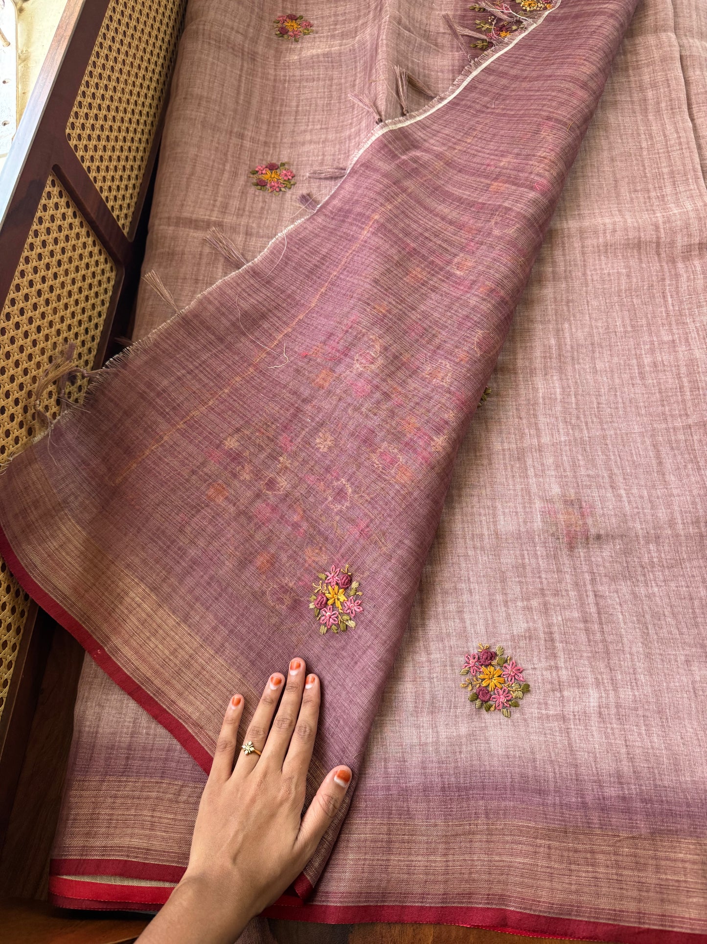 Premium Tissue Linen Sarees - Lavender