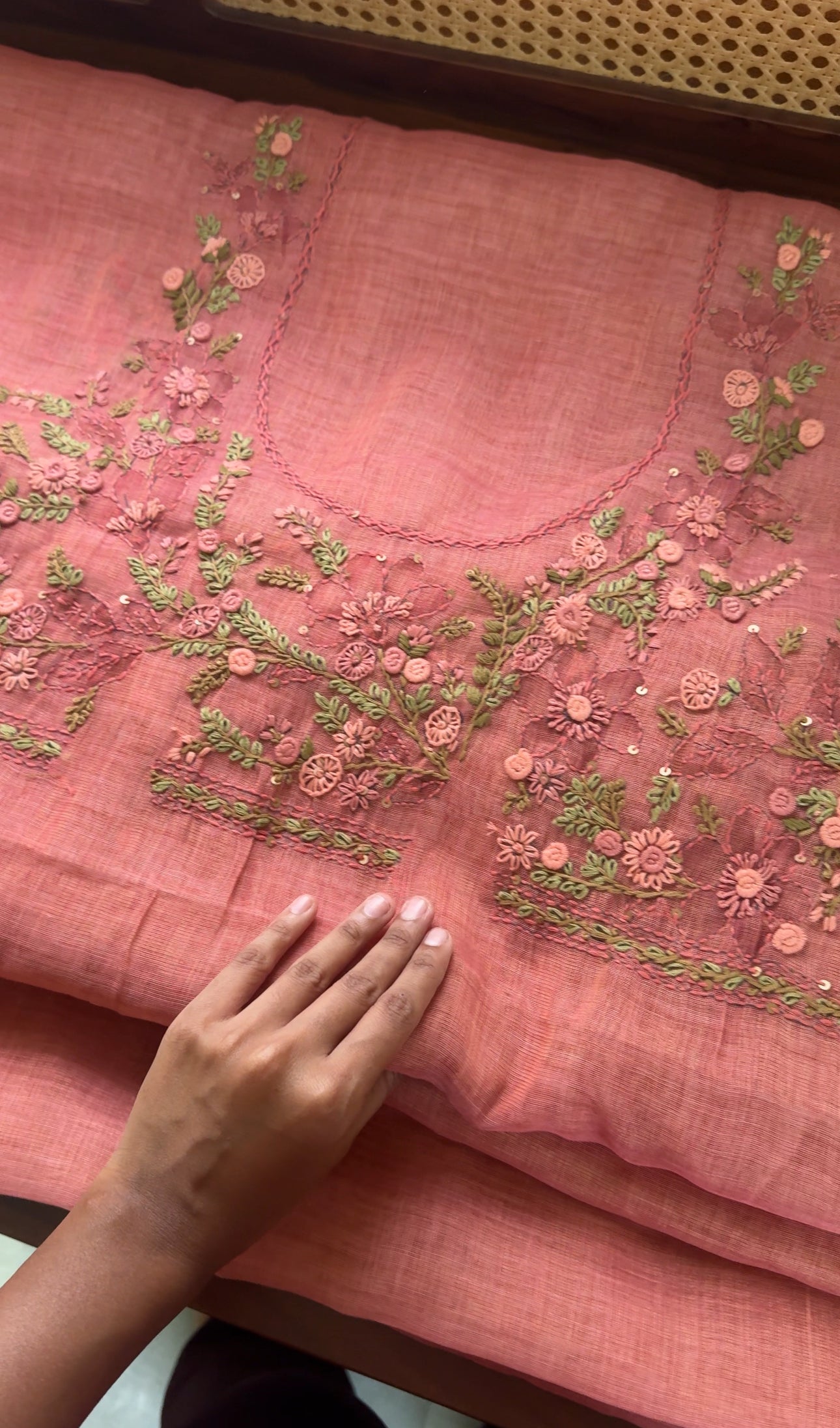 Premium Tissue Linen Sarees with heavy blouse - Peach