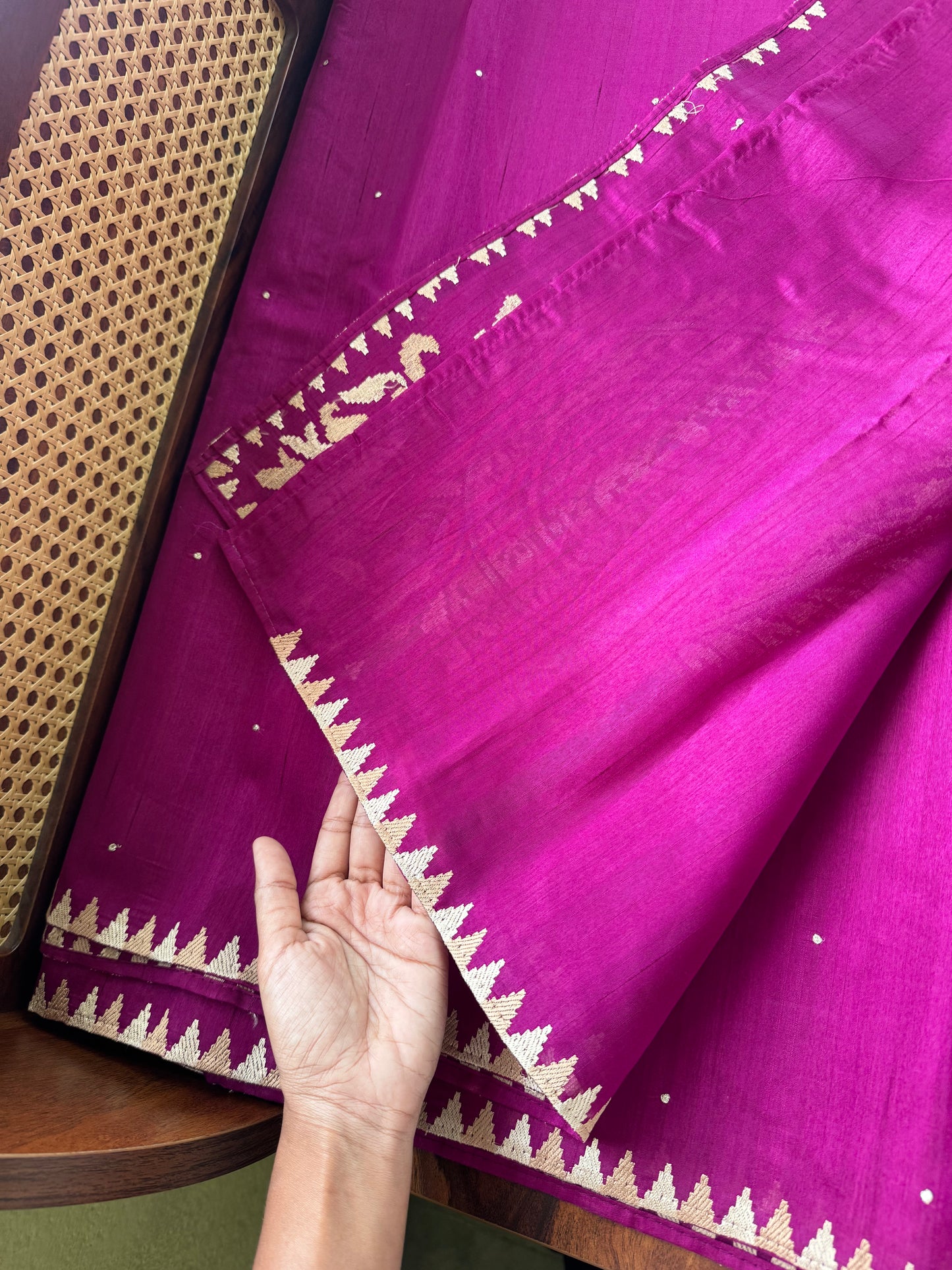 Minimal Mango Semi tussar saree - Purple