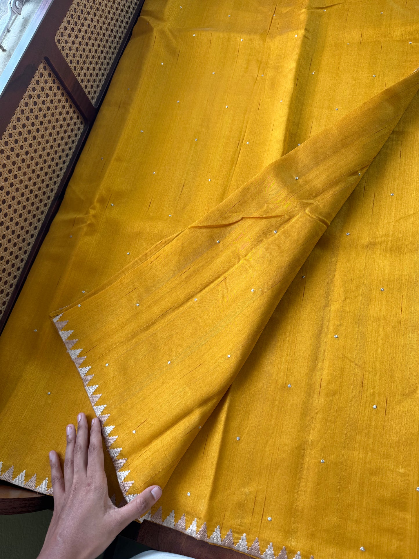 Minimal Mango Semi tussar saree - Yellow