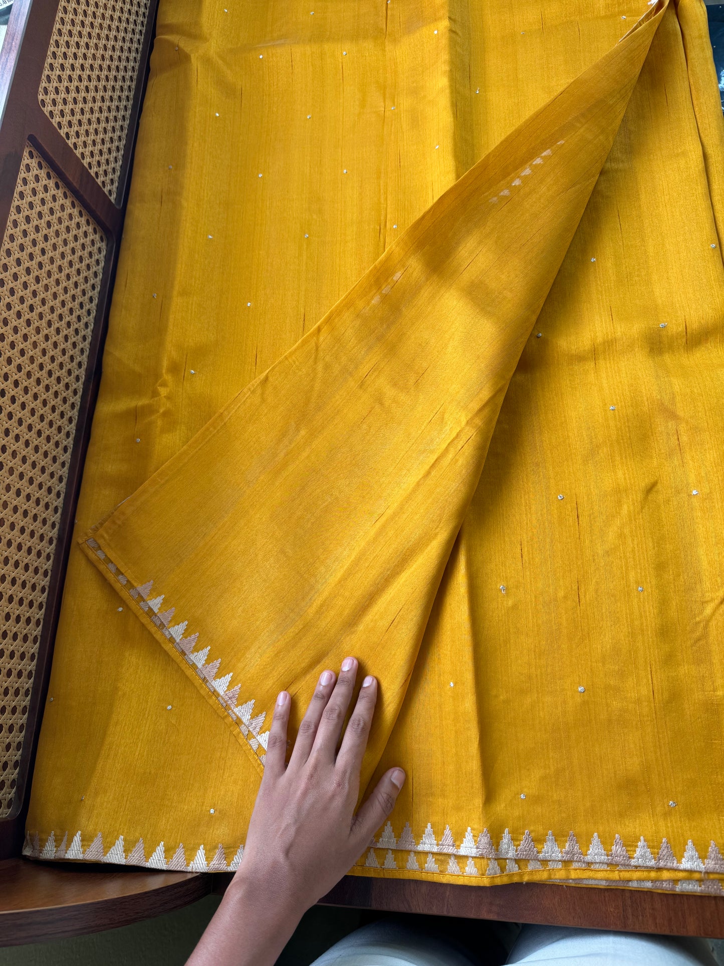 Minimal Mango Semi tussar saree - Yellow