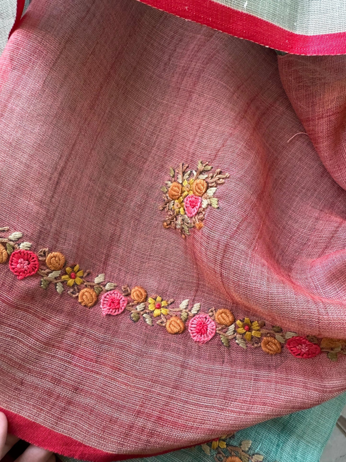 Premium Tissue Linen Sarees -Blue