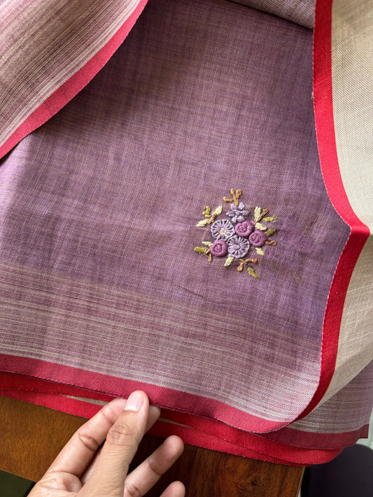 Premium Tissue Linen Sarees -Lavender