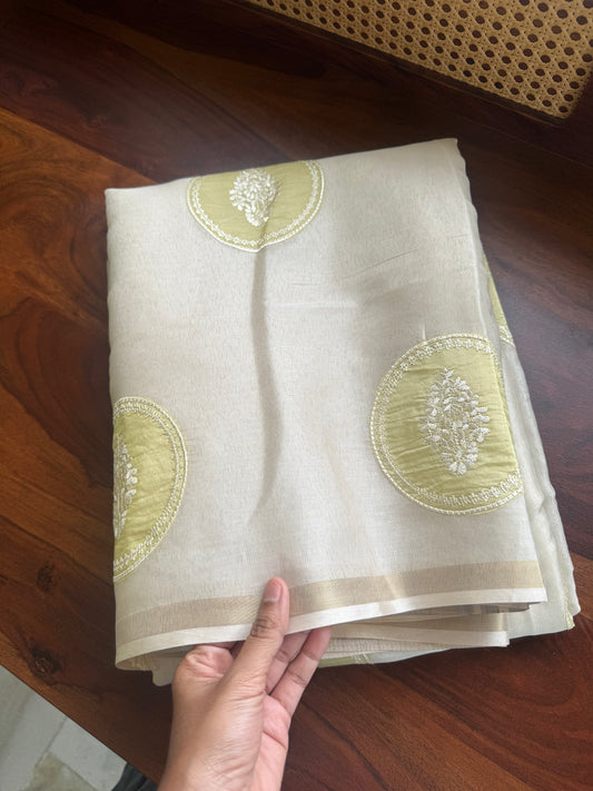 Mul Chanderi Tissue Saree - Golden Tissue