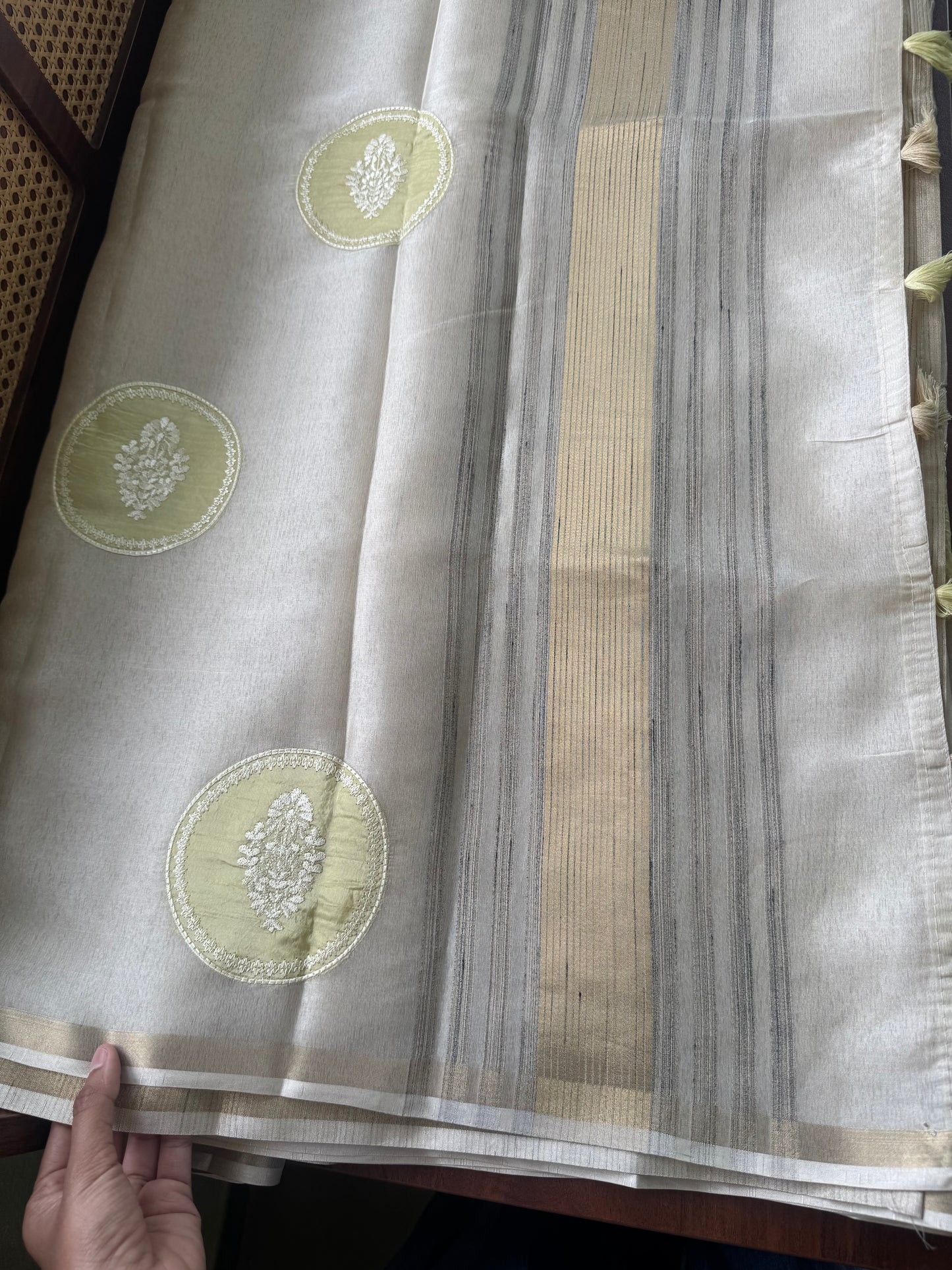 Mul Chanderi Tissue Saree - Golden Tissue
