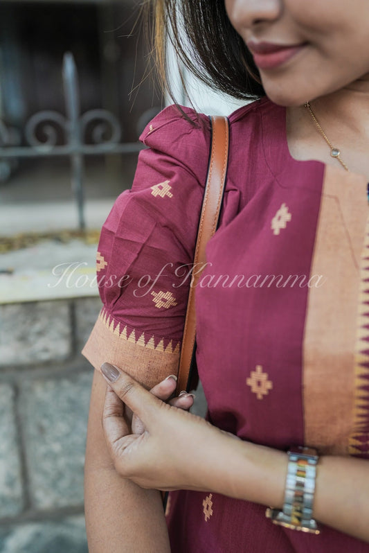 South Cotton Salwars - Maroon