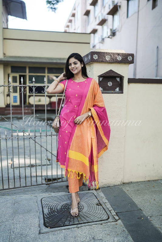 South Cotton Salwars - Pink