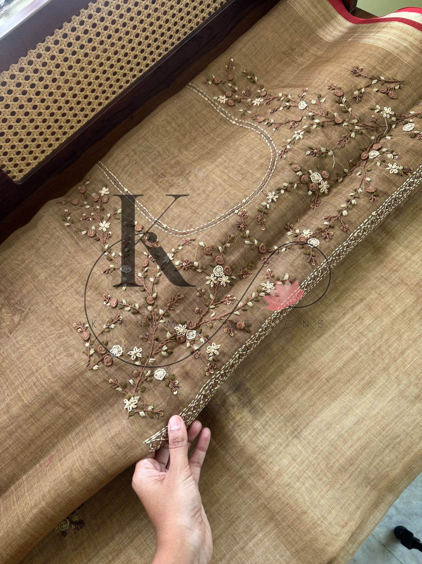Premium Tissue Linen Sarees with heavy blouse - Mustard Yellow