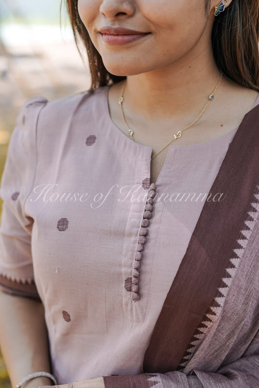 South Cotton Salwars - Pink & Brown