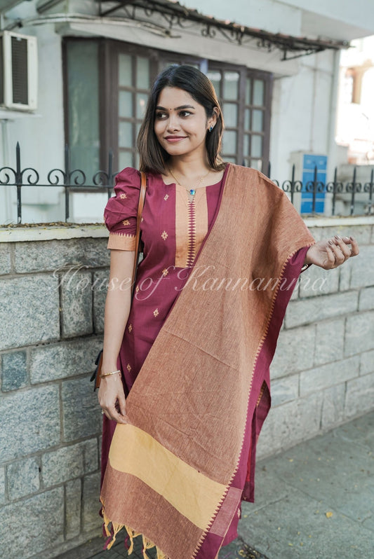South Cotton Salwars - Maroon