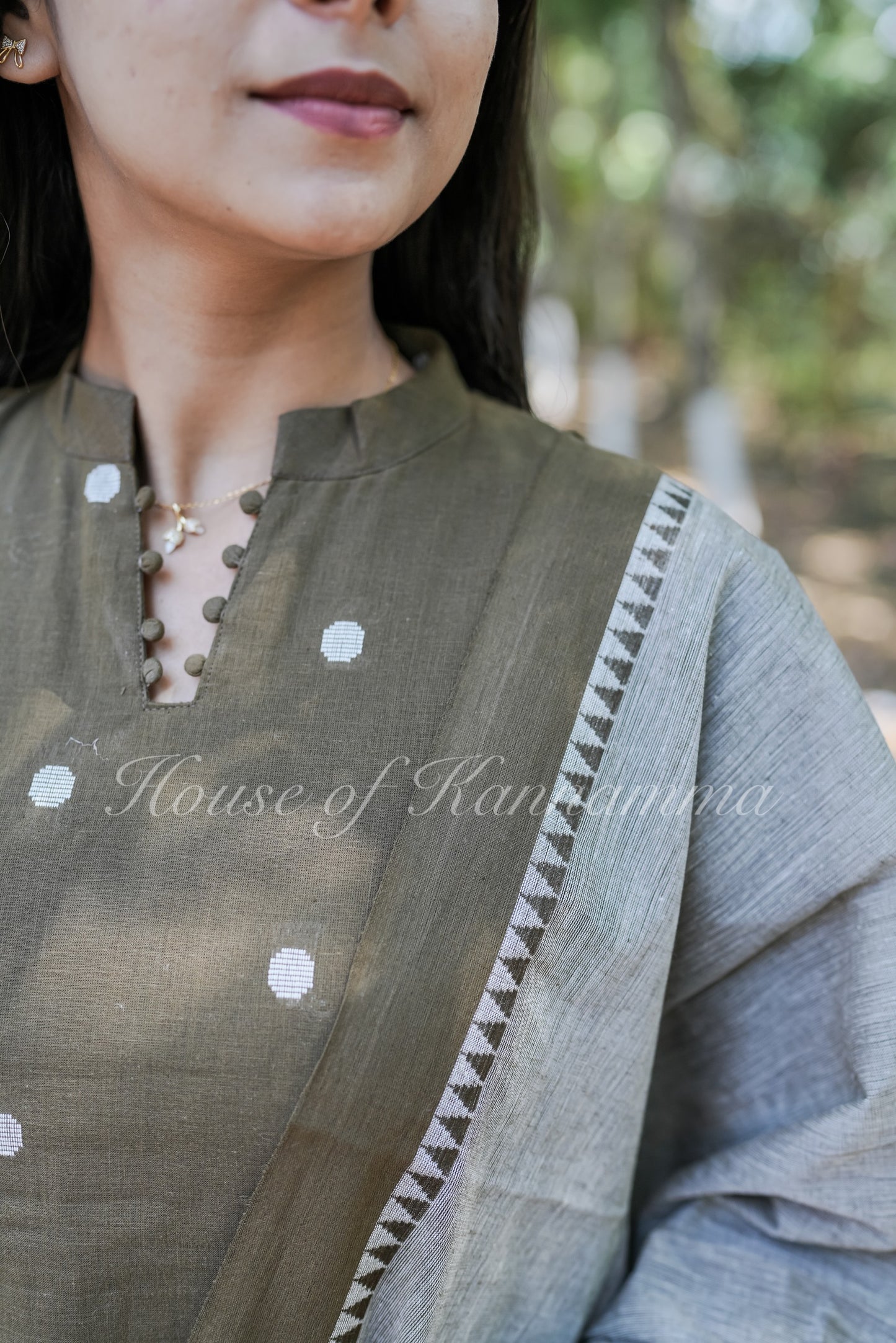 South Cotton Salwars - Olive Green