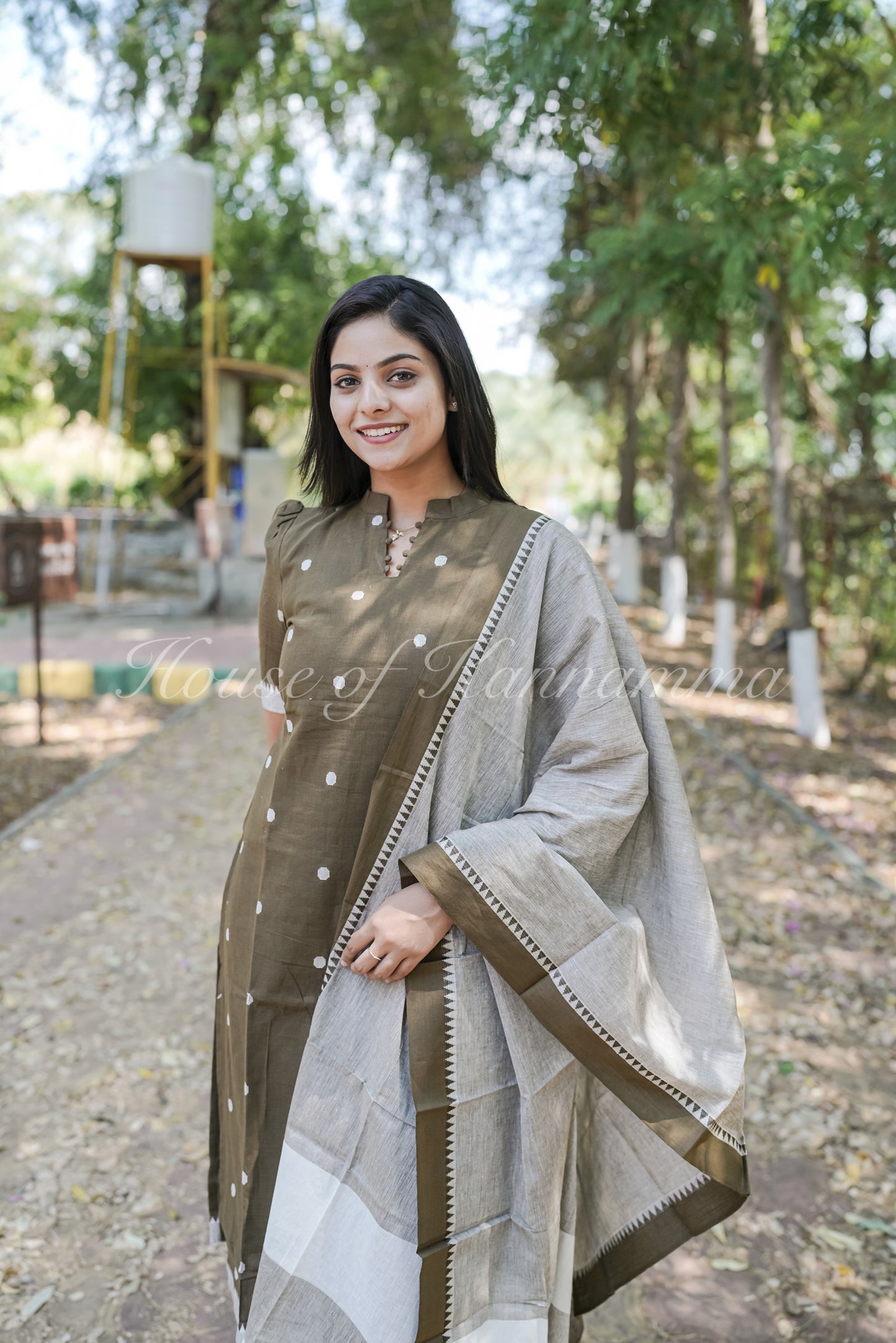 South Cotton Salwars - Olive Green