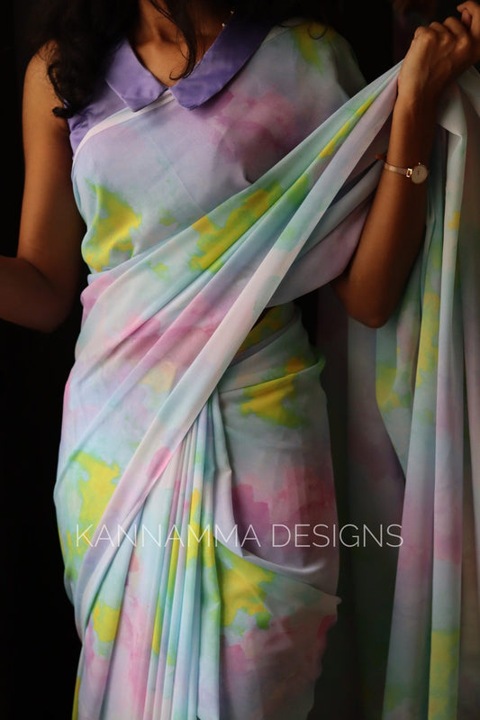 Watercolor Saree - Unicorn (KS323)
