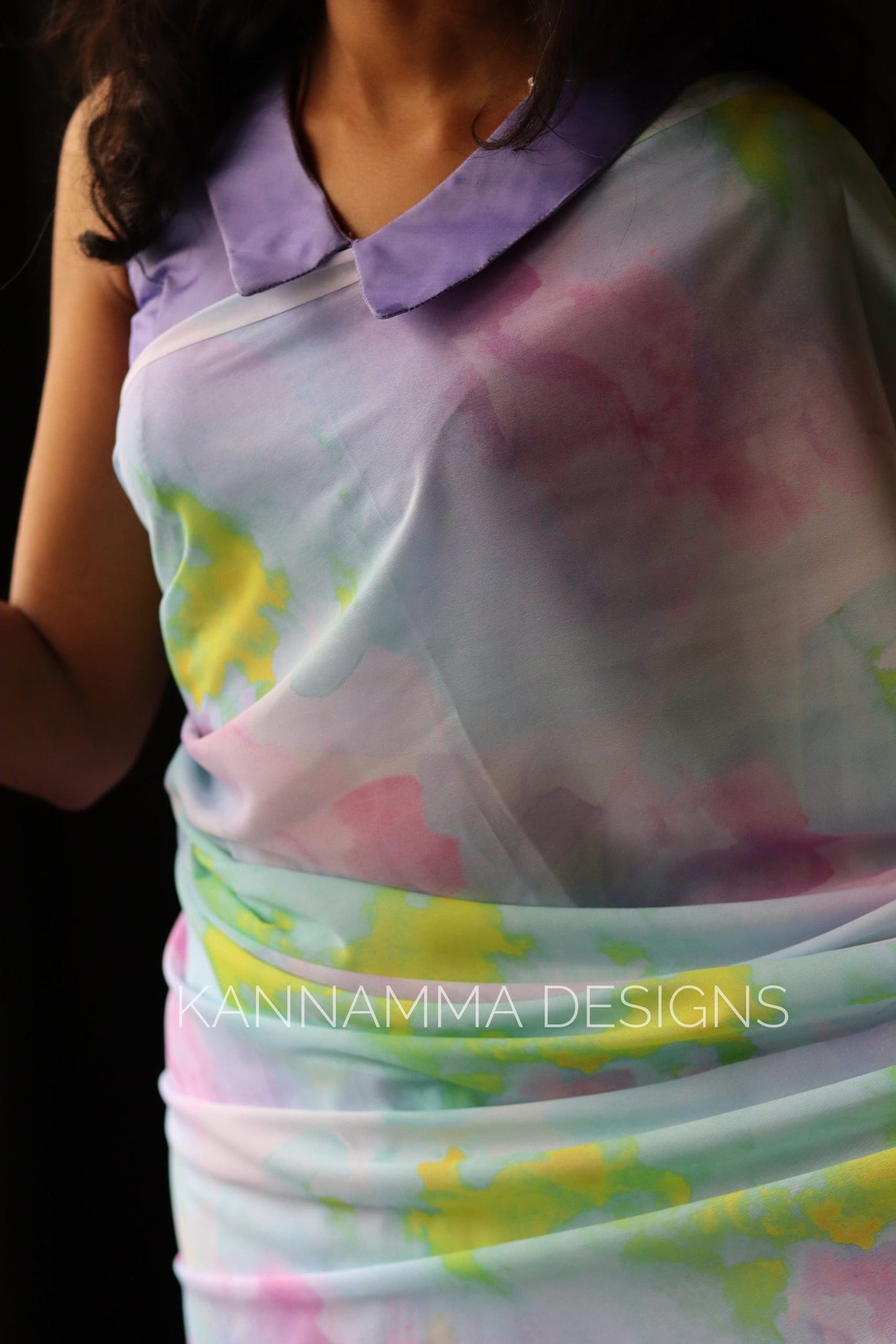 Watercolor Saree - Unicorn (KS323)