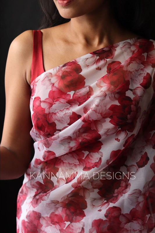 Floral Organza - White (KS316)