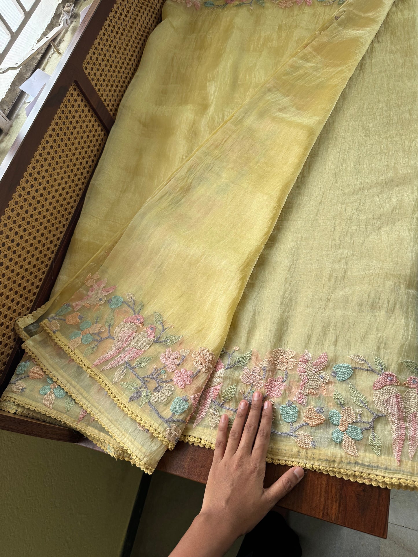 Tissue Organza Saree - Butter Yellow