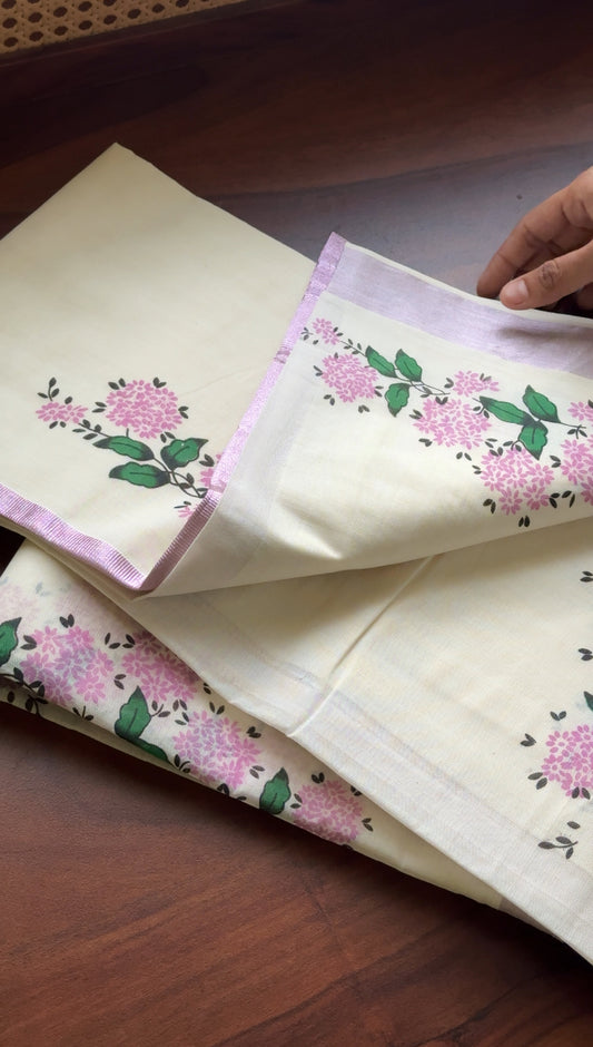 Kerala Collection -Floral Set Mundu