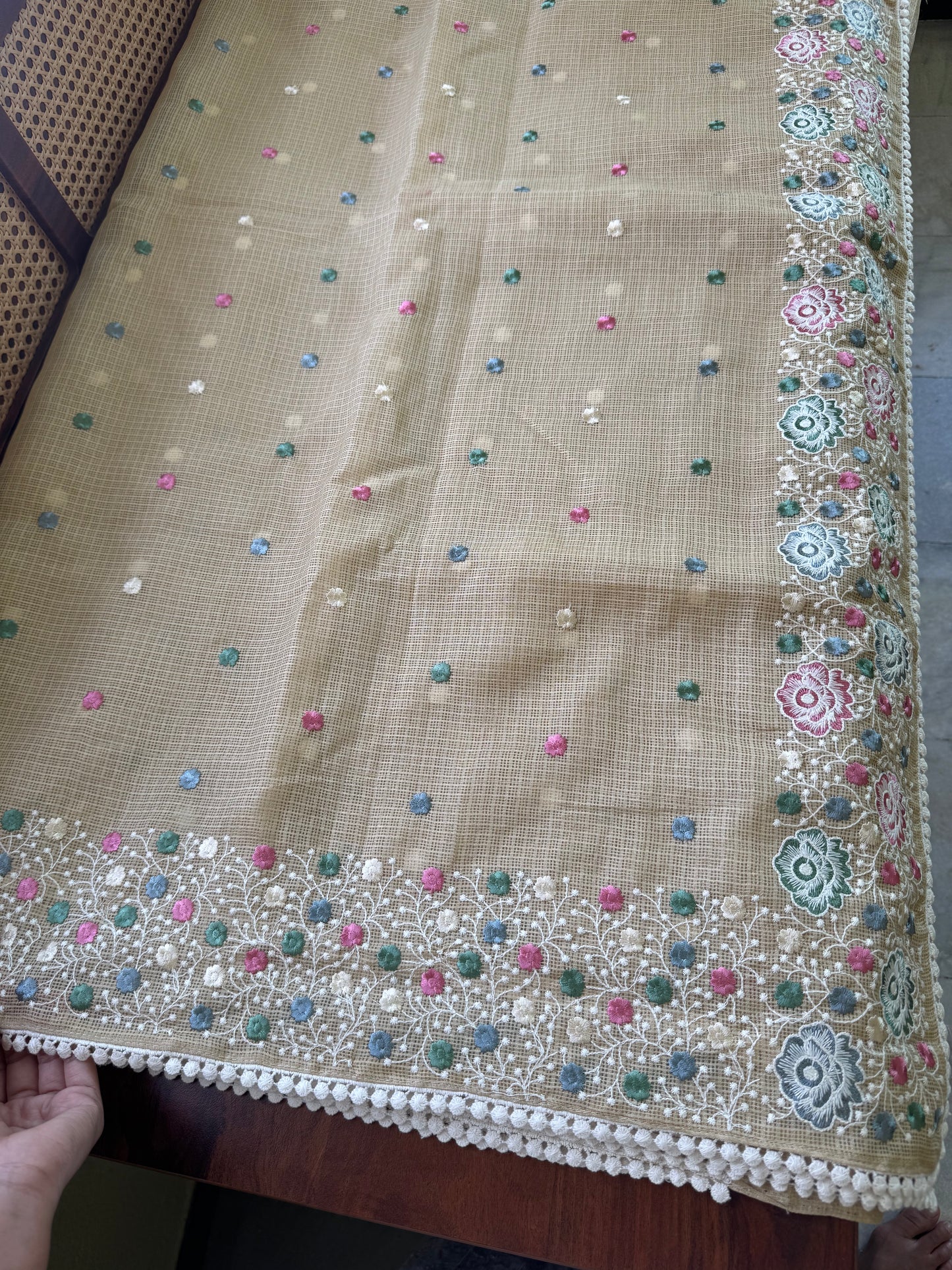 Soft Tissue Kota Saree - Pastel Yellow