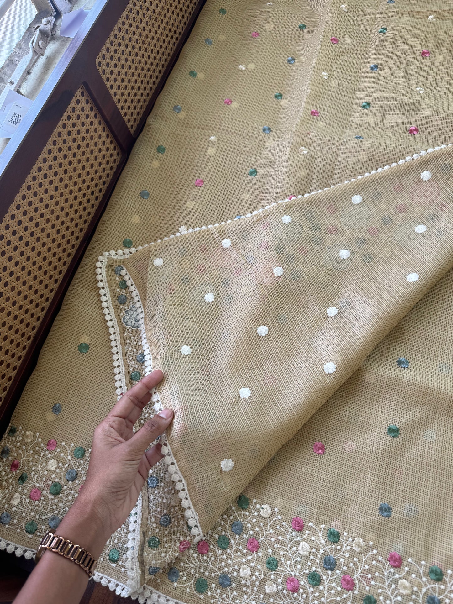 Soft Tissue Kota Saree - Pastel Yellow