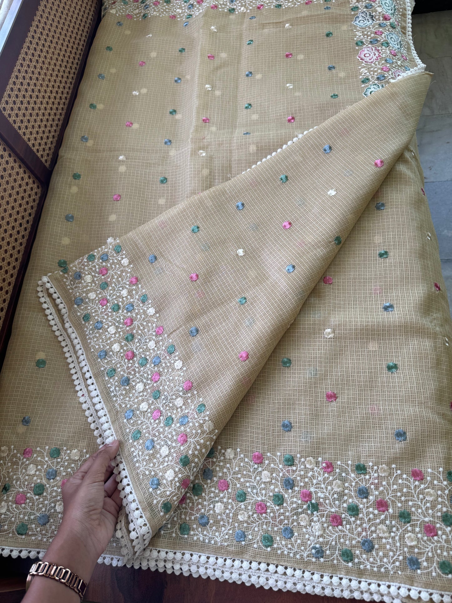 Soft Tissue Kota Saree - Pastel Yellow