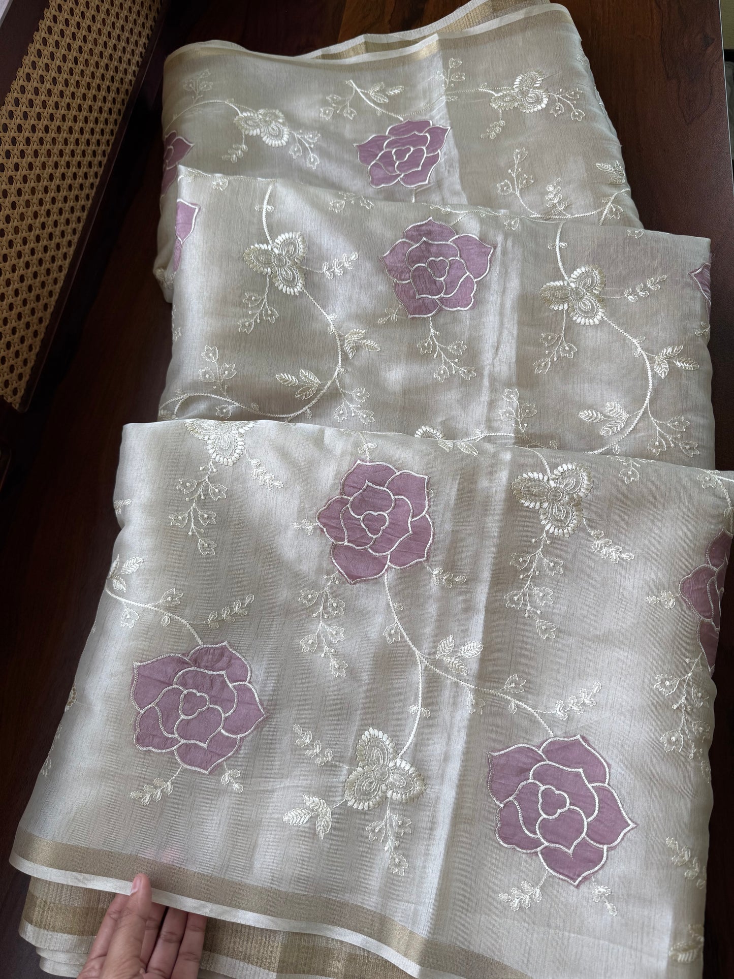 Mul Chanderi Tissue Saree - Lilac