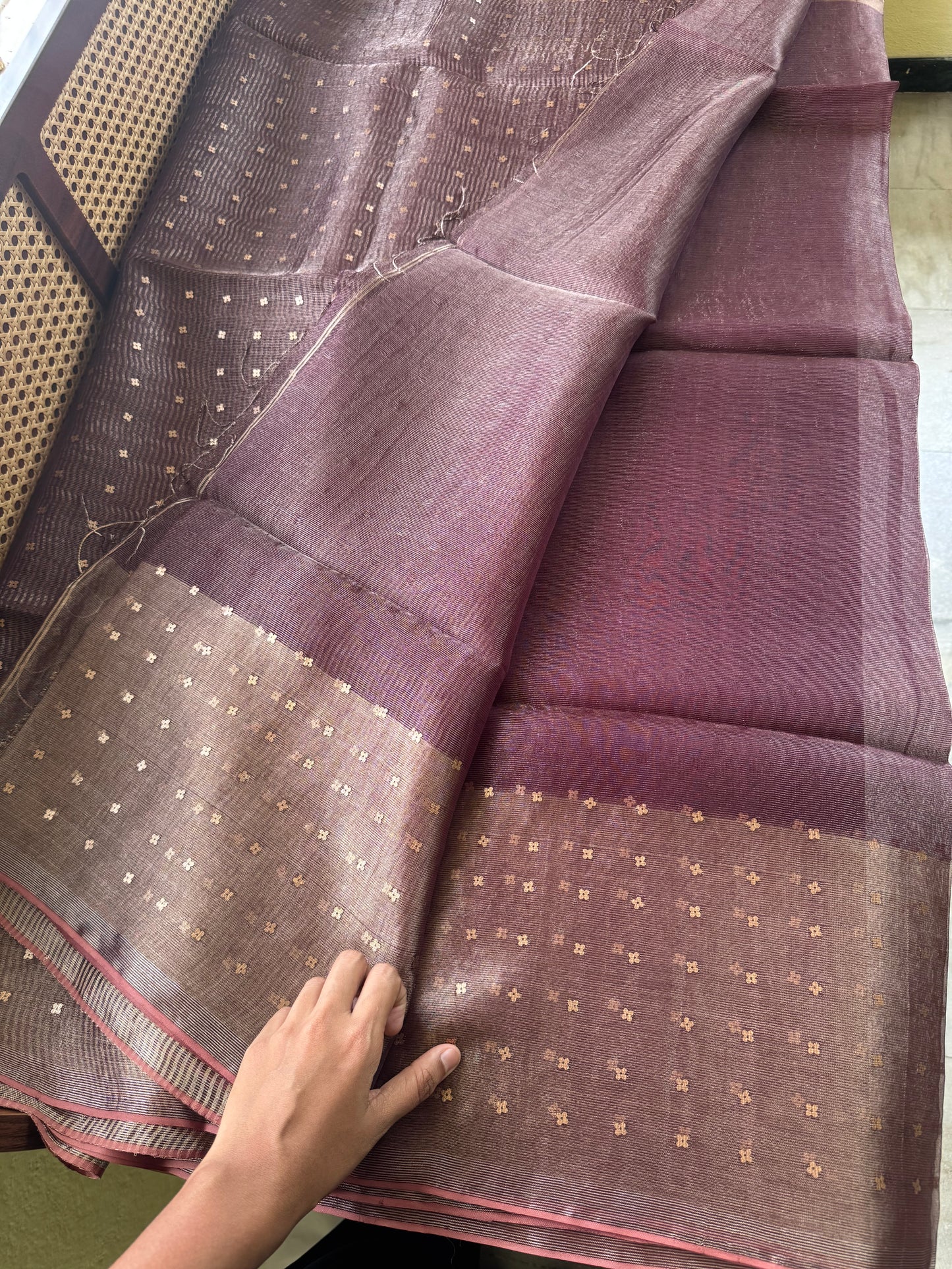 Pure Organza Tissue Saree - Molten Brown