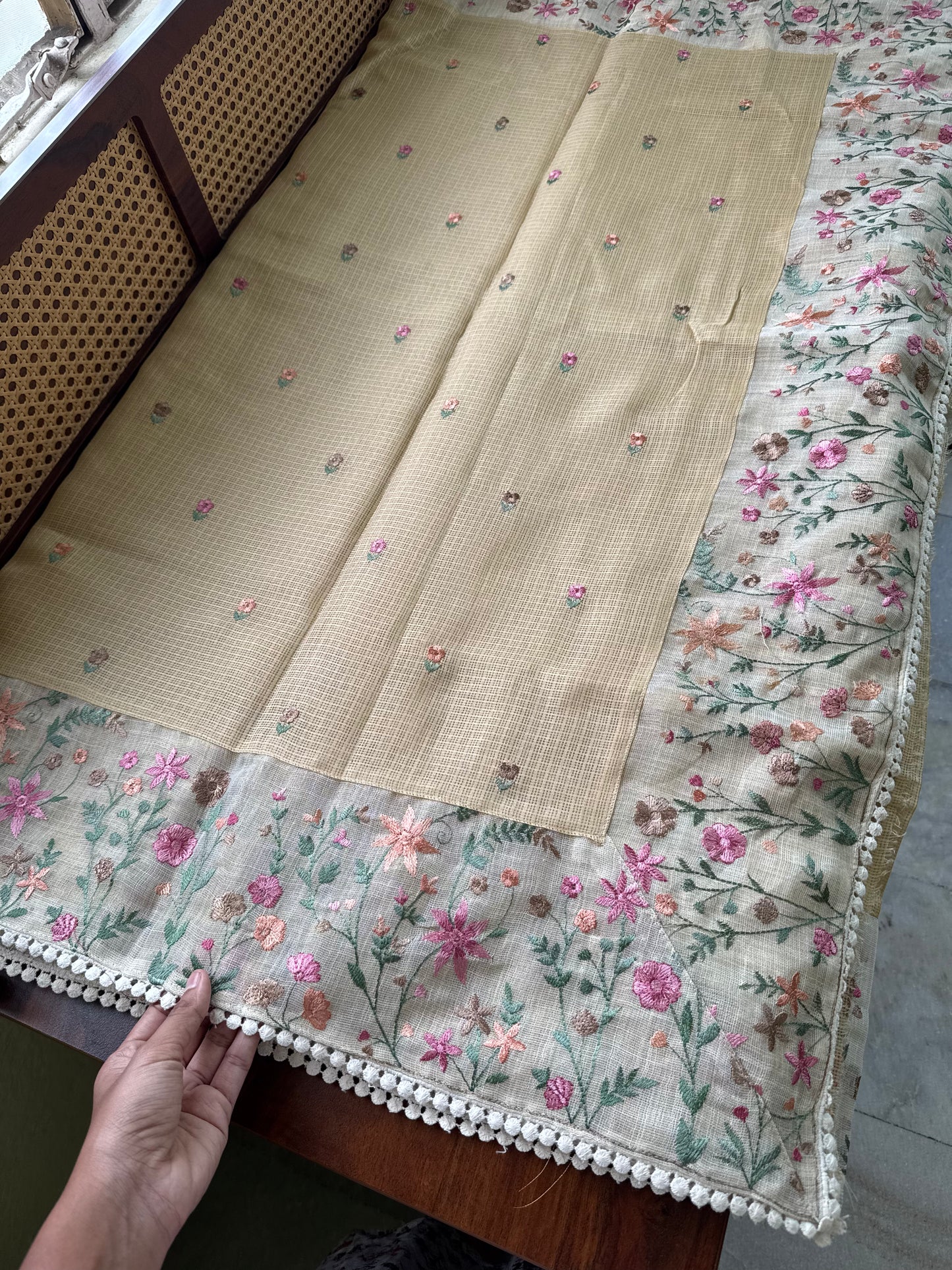 Soft Tissue Kota Saree - Pastel Yellow