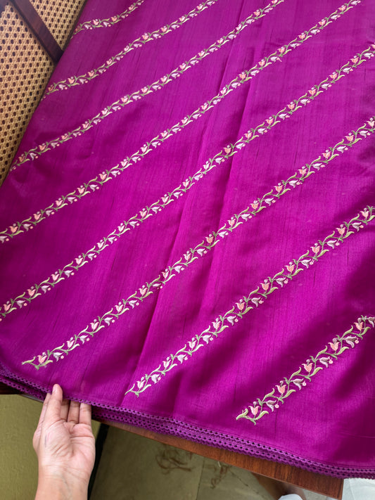 Elegant Semi tussar saree - Purple