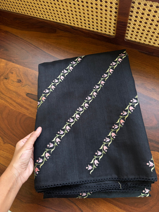 Elegant Semi tussar saree - Black
