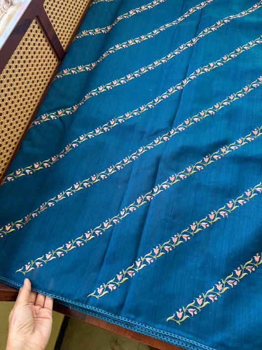 Elegant Semi tussar saree - Rama Blue