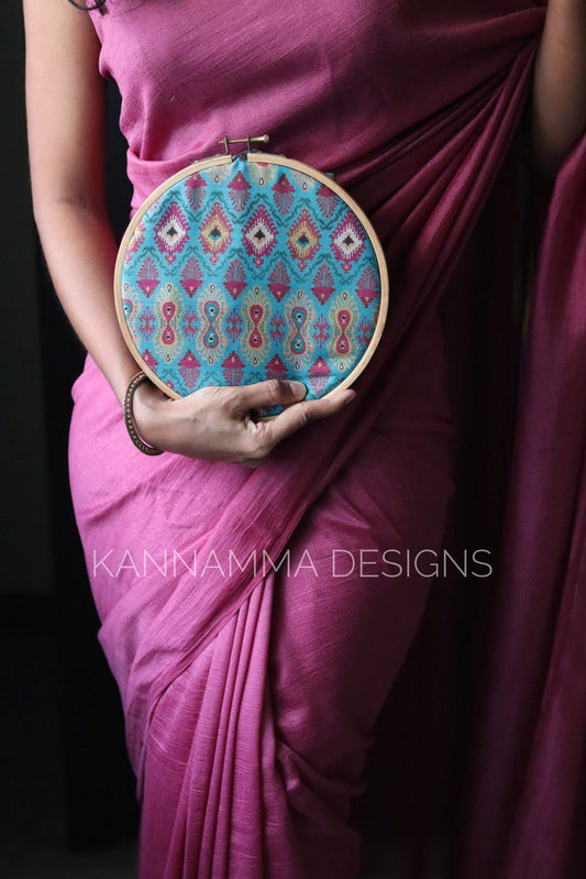 Plain saree with Printed blouses -Mauve Pink (KS381)