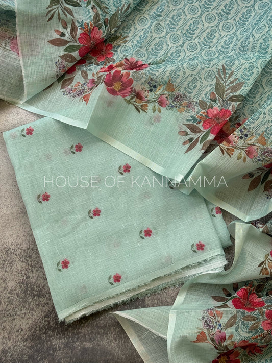 Linen Salwar - Pastel Blue HOK06