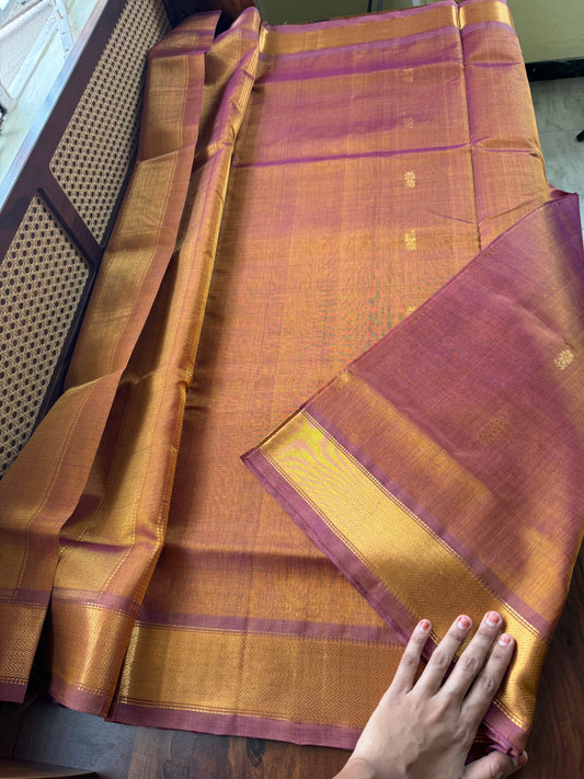 Handloom Pure Silk Cotton Saree - Honey Gold