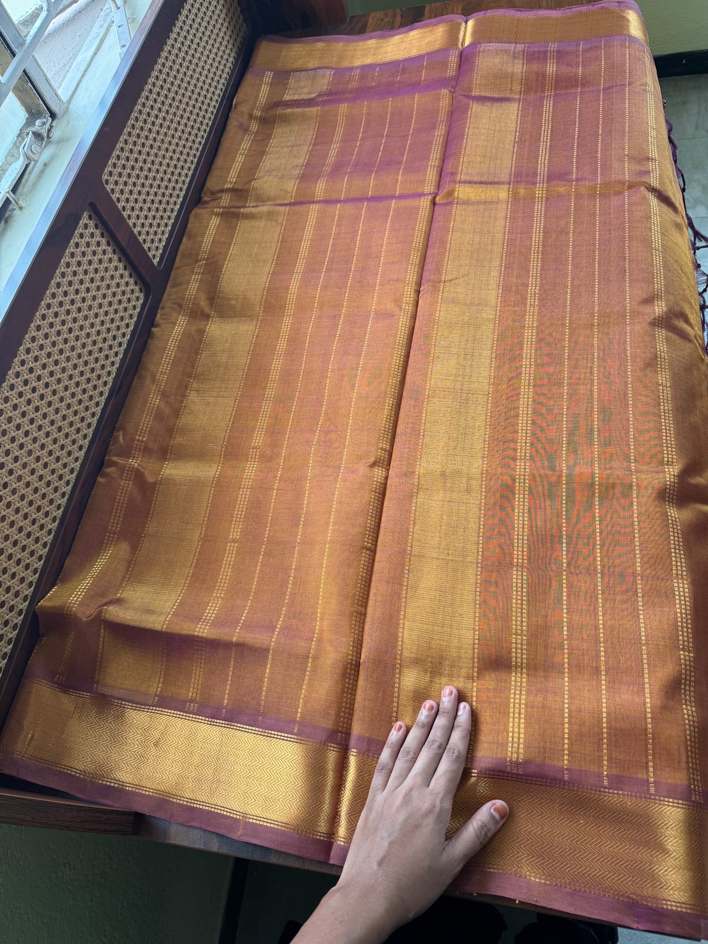 Handloom Pure Silk Cotton Saree - Honey Gold