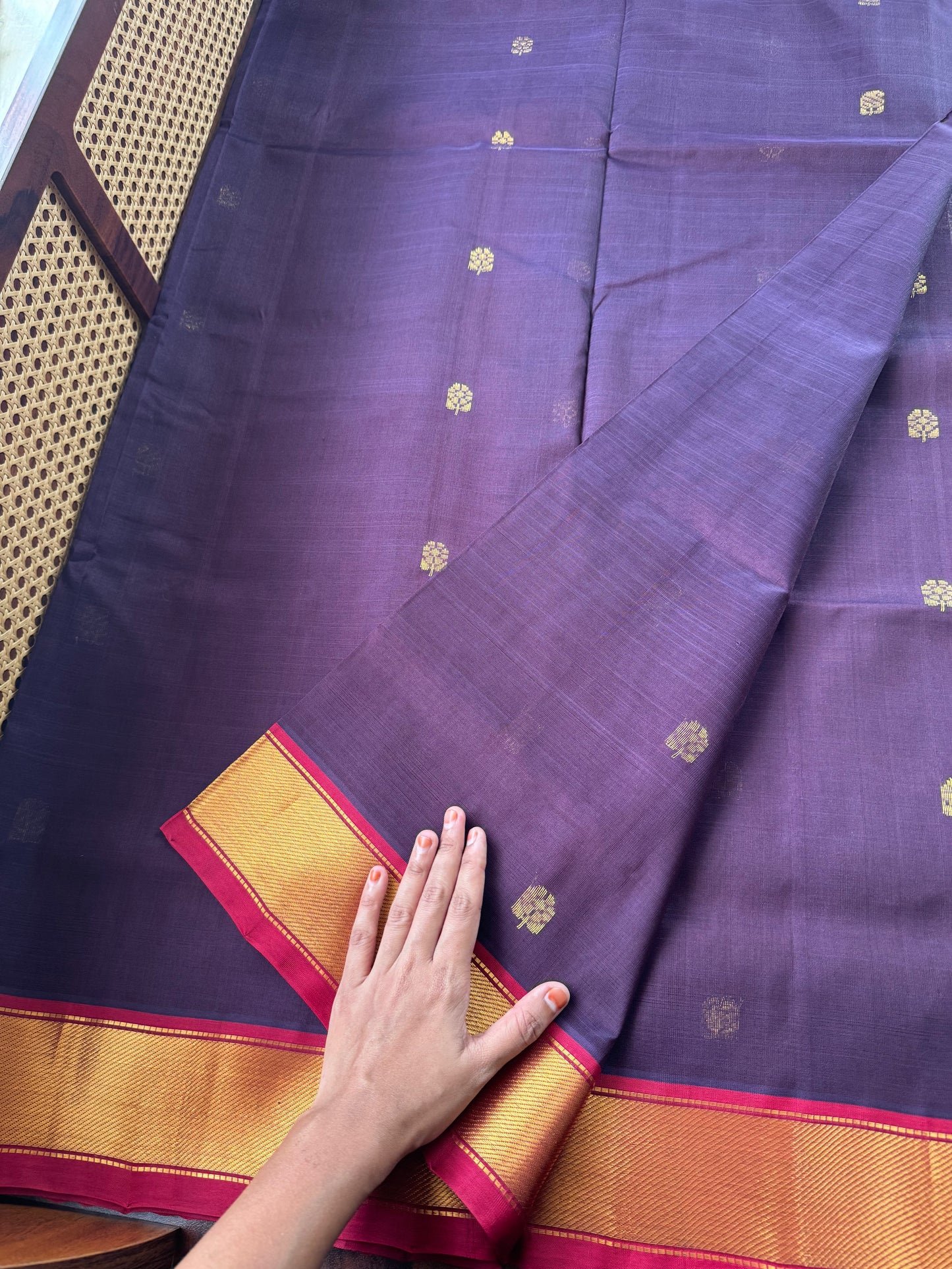 Handloom Pure Silk Cotton Saree - Jamun & Kumkum Pink