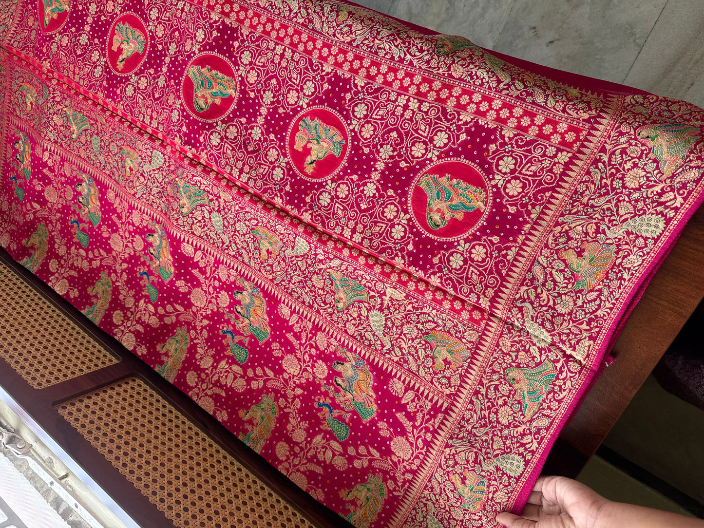 Radhe Krishna Georgette Banarasi Saree - Pink