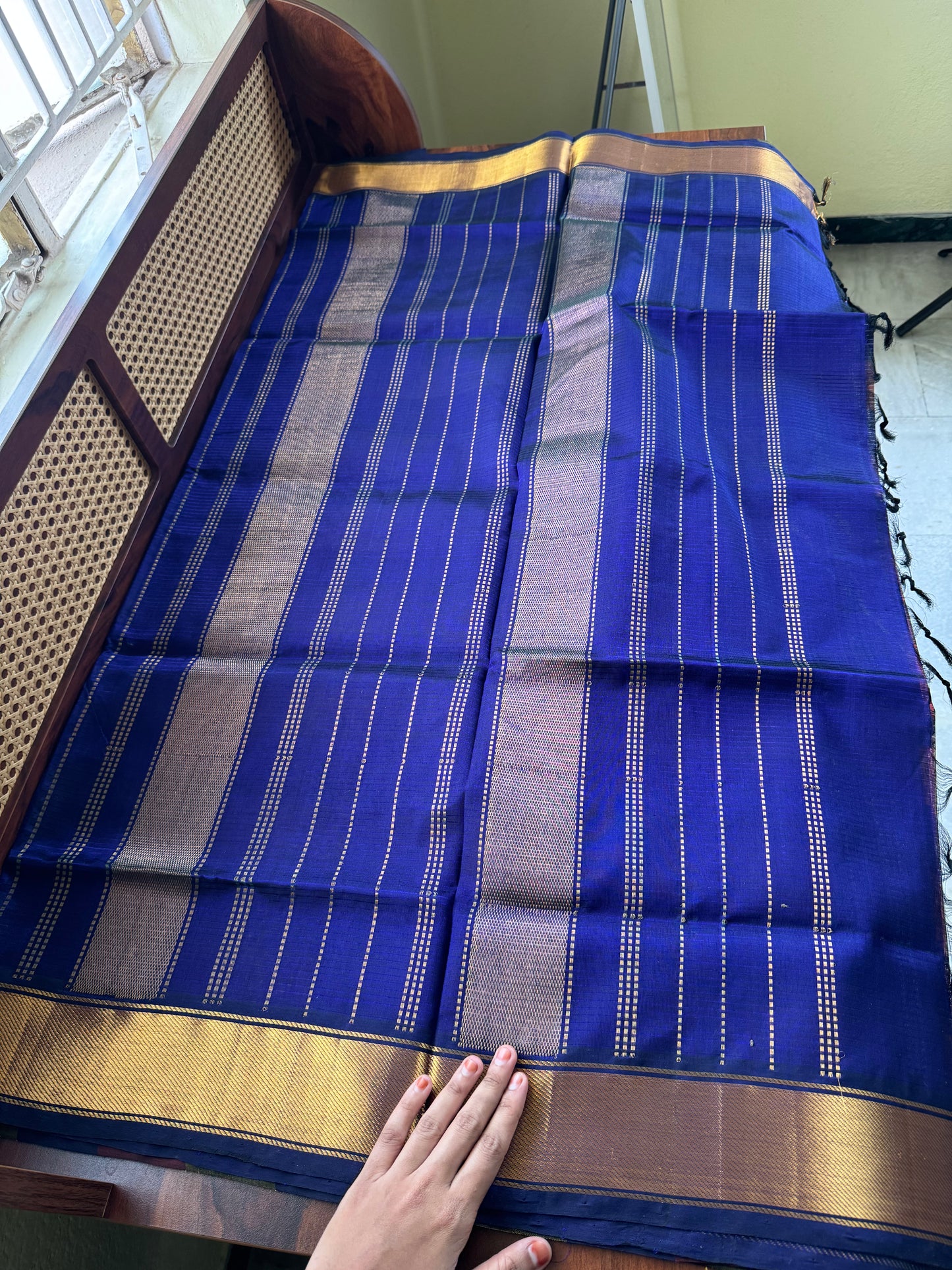 Handloom Pure Silk Cotton Saree - Checks Multicolor
