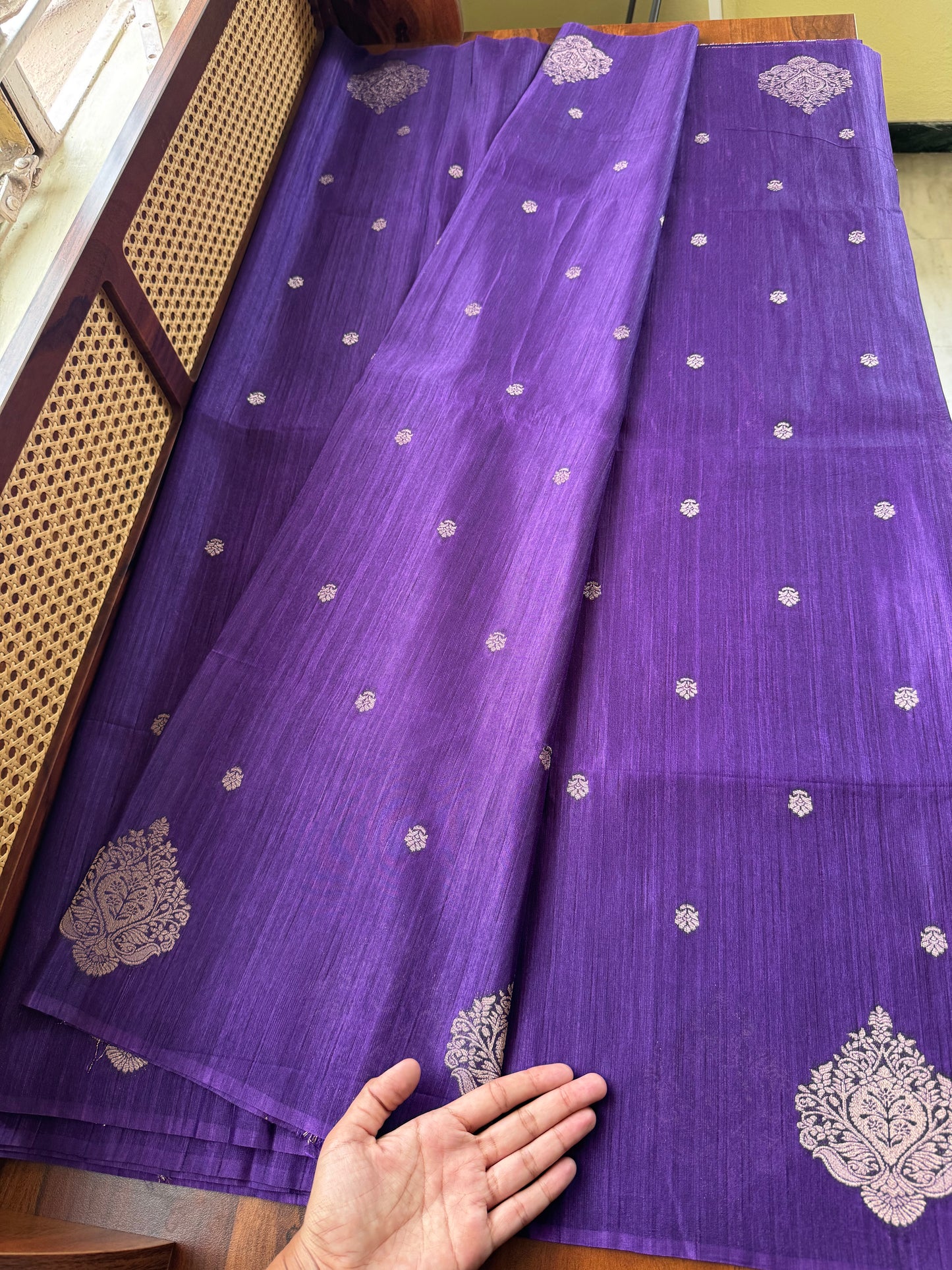 Semi Raw Silk Saree - Violet
