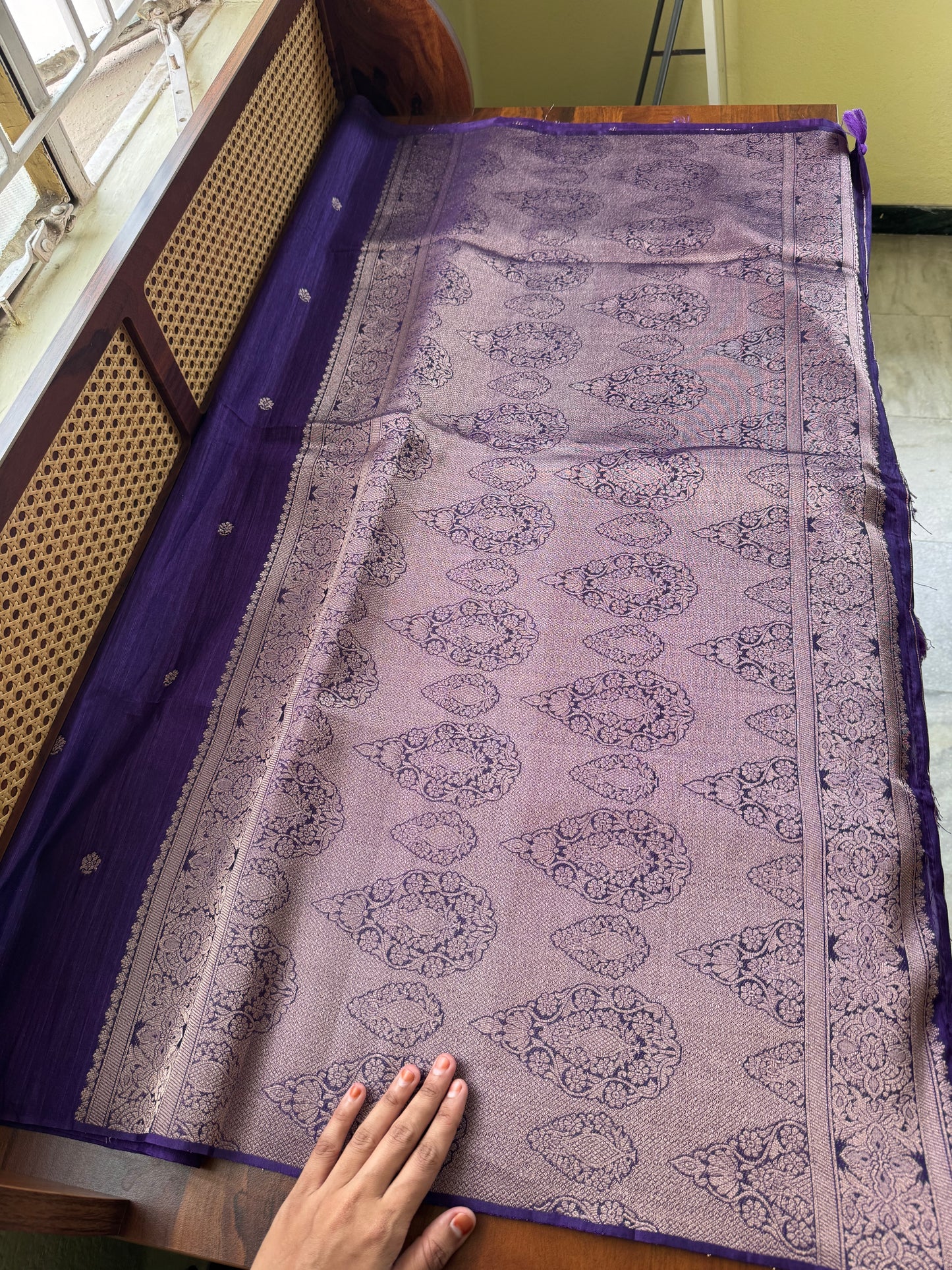 Semi Raw Silk Saree - Violet