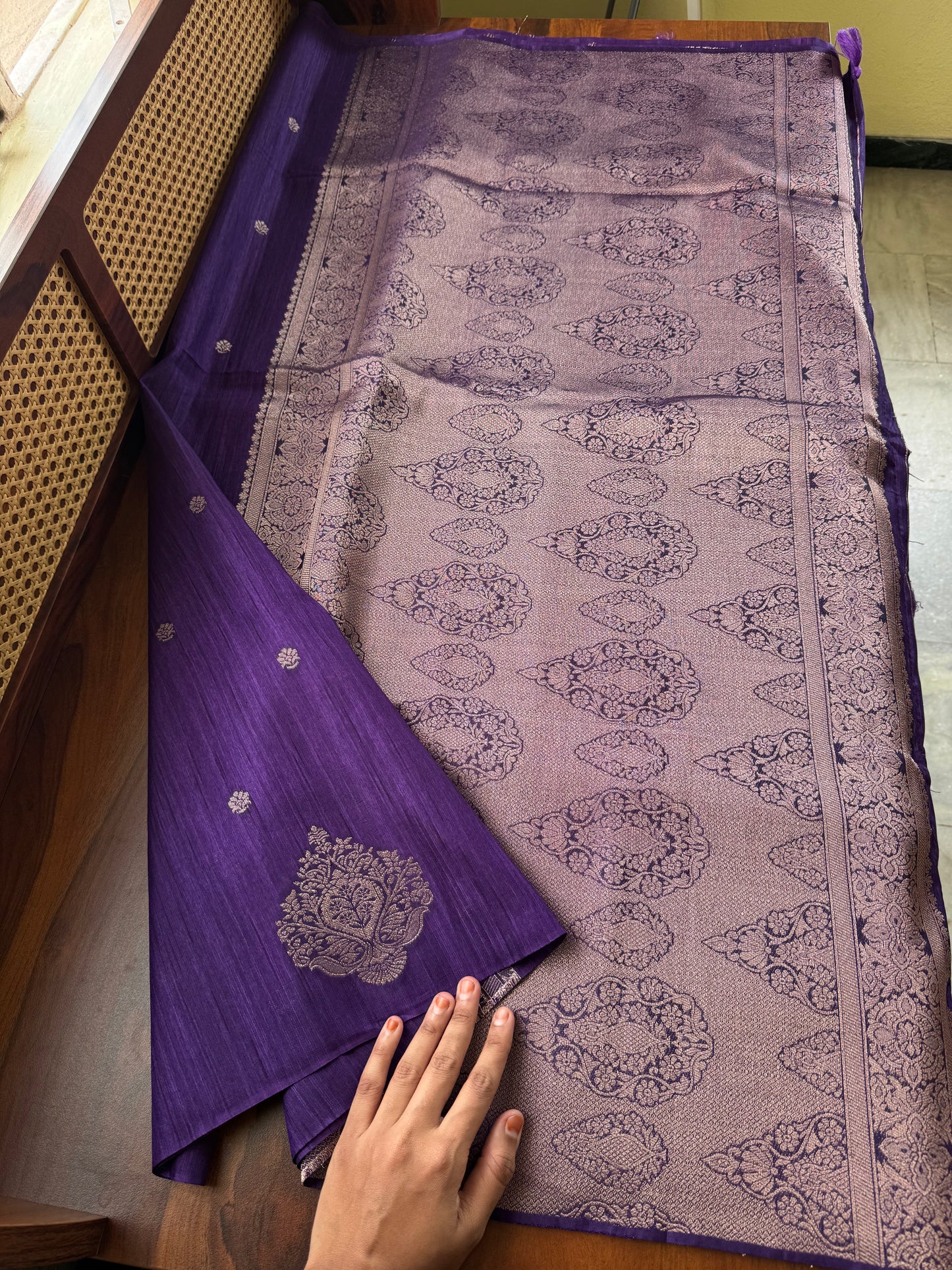 Semi Raw Silk Saree - Violet