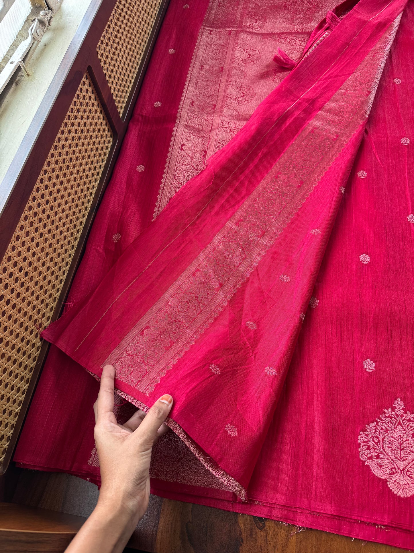 Semi Raw Silk Saree - Pink