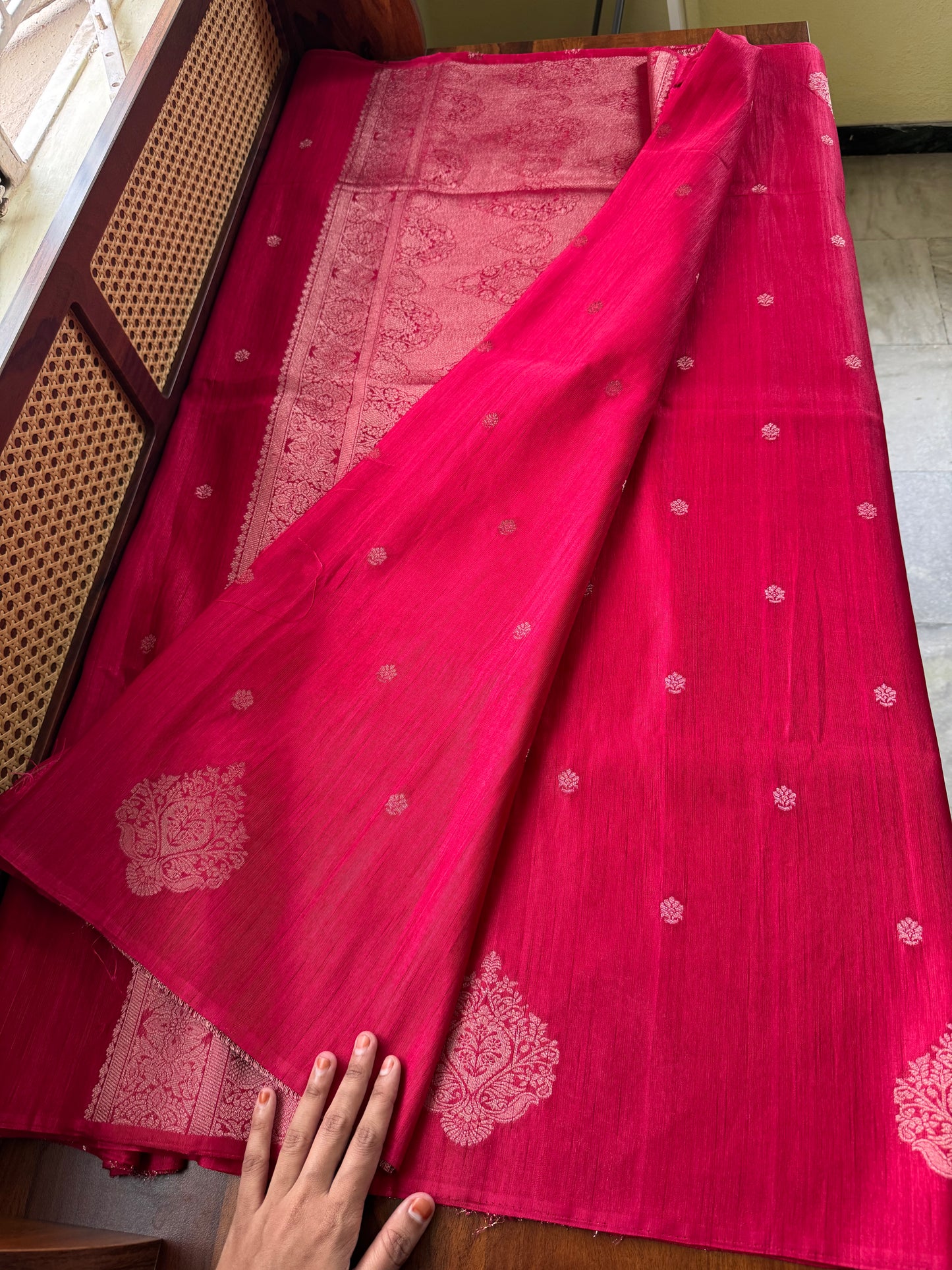 Semi Raw Silk Saree - Pink