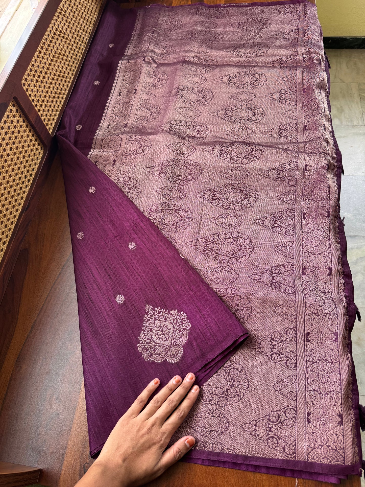 Semi Raw Silk Saree - Purple