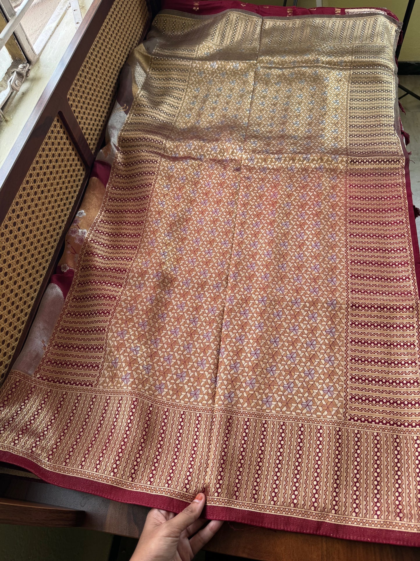 Soft Semi Silk Saree - Deep Red