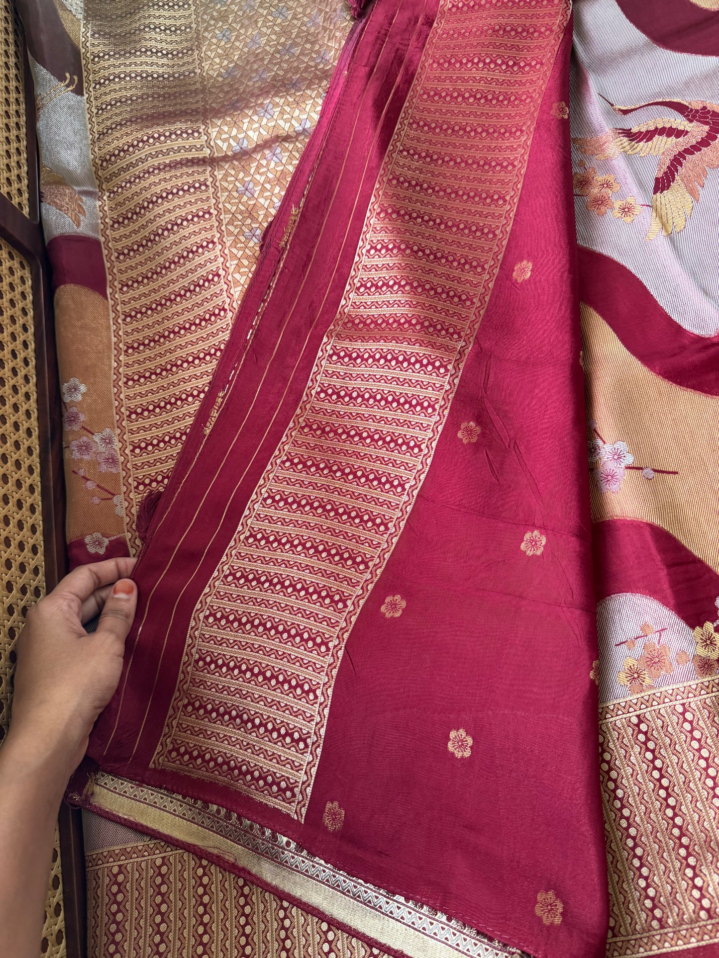 Soft Semi Silk Saree - Deep Red