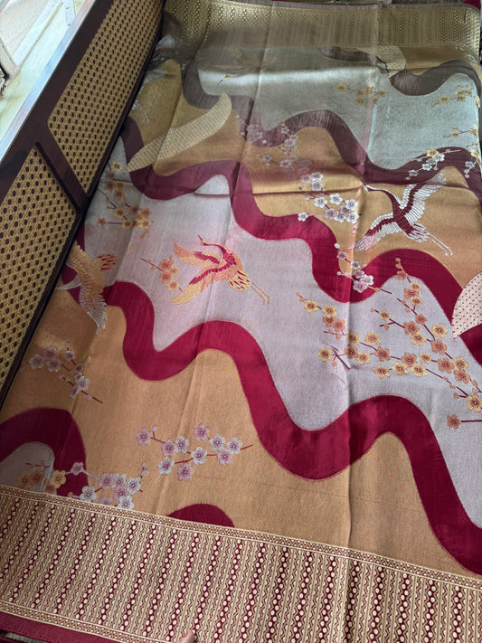 Soft Semi Silk Saree - Deep Red