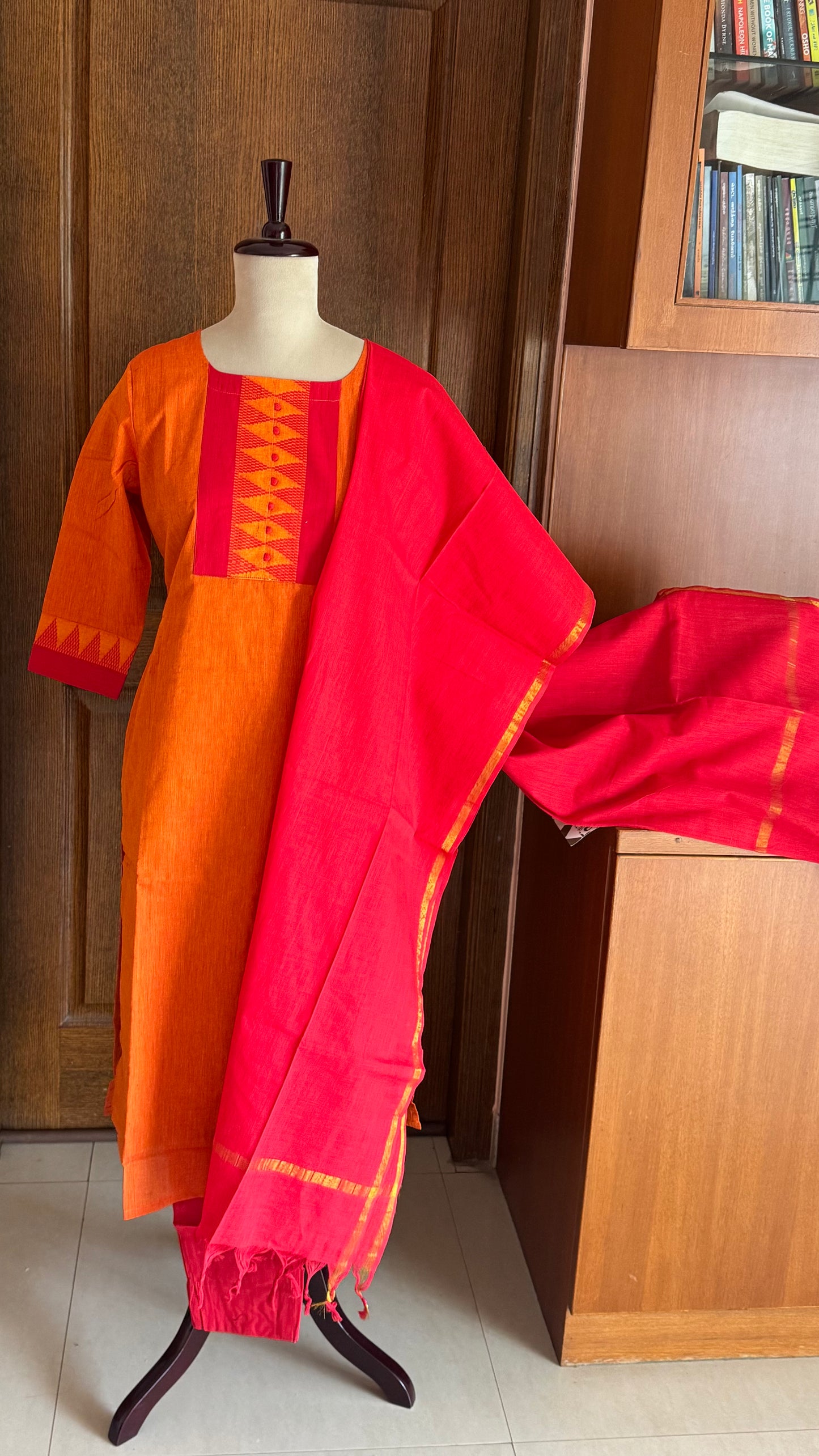 South Cotton Salwar - Yellow & Red